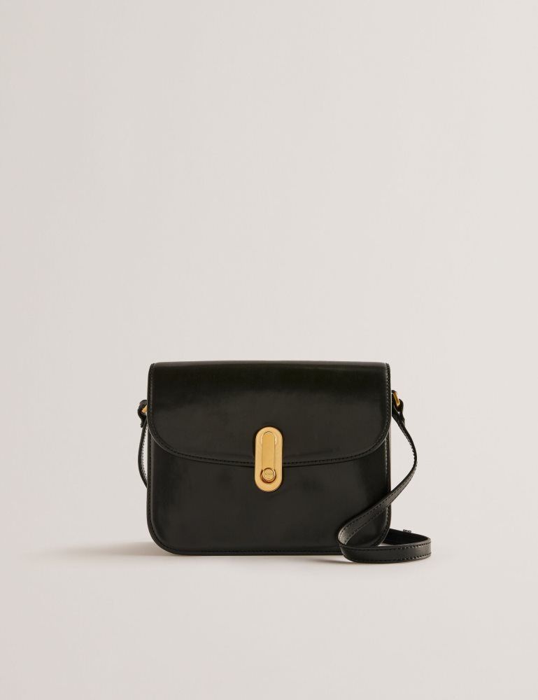Ted Baker Kkayli - Polished Leather Crossbody Satchel Bag Umhängetaschen Damen Schwarz | 735691-IPH