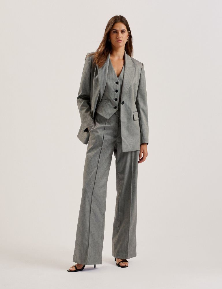Ted Baker Koa - Oversized Herringbone Single Breasted Blazer Anzüge Damen Grau | 015634-CBZ