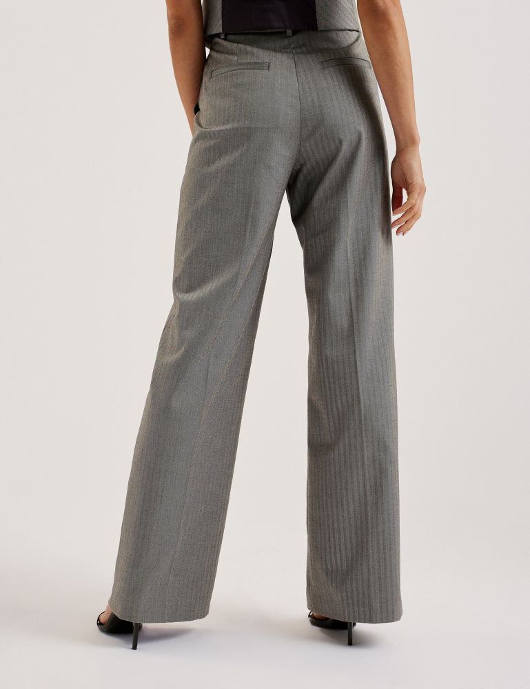 Ted Baker Koat - Herringbone Wide Leg Tailored Trousers Kurze Hose Damen Grau | 401528-IOP