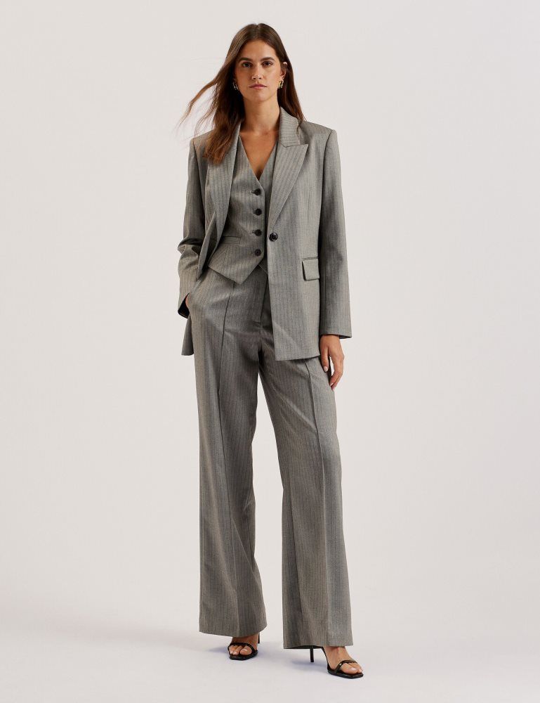 Ted Baker Koat - Herringbone Wide Leg Tailored Trousers Kurze Hose Damen Grau | 401528-IOP