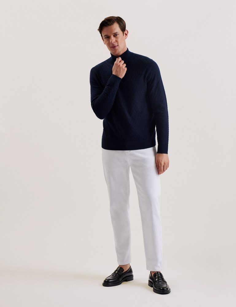 Ted Baker Kurnle - T Knit Half Zip Funnel Neck Jumper Oberteile Herren Navy | 420697-NTQ