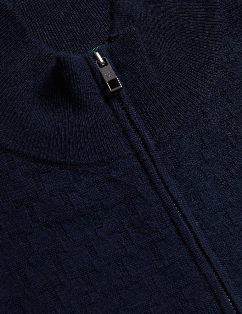 Ted Baker Kurnle - T Knit Half Zip Funnel Neck Jumper Oberteile Herren Navy | 420697-NTQ