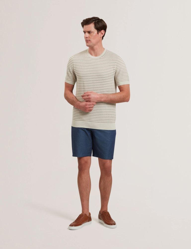Ted Baker Lain - Short Sleeve Textured T-shirt Oberteile Herren Ecru | 901362-OZS