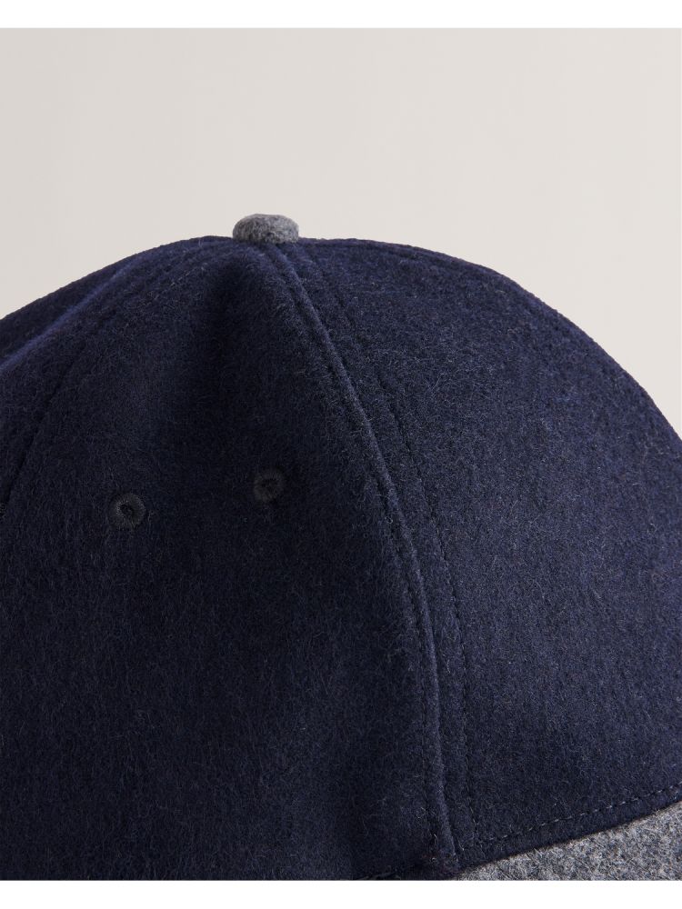 Ted Baker Lewiiss - Two Tone Wool Rich Baseball Cap Hats, Gloves & Scarves Herren Navy | 459723-WEY