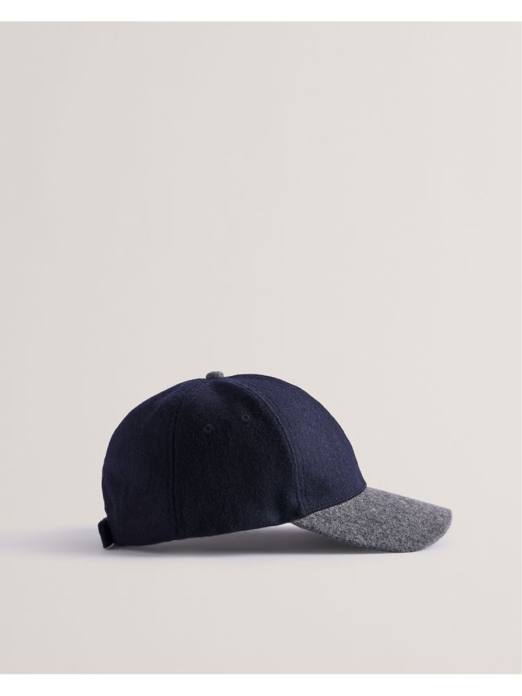 Ted Baker Lewiiss - Two Tone Wool Rich Baseball Cap Hats, Gloves & Scarves Herren Navy | 459723-WEY
