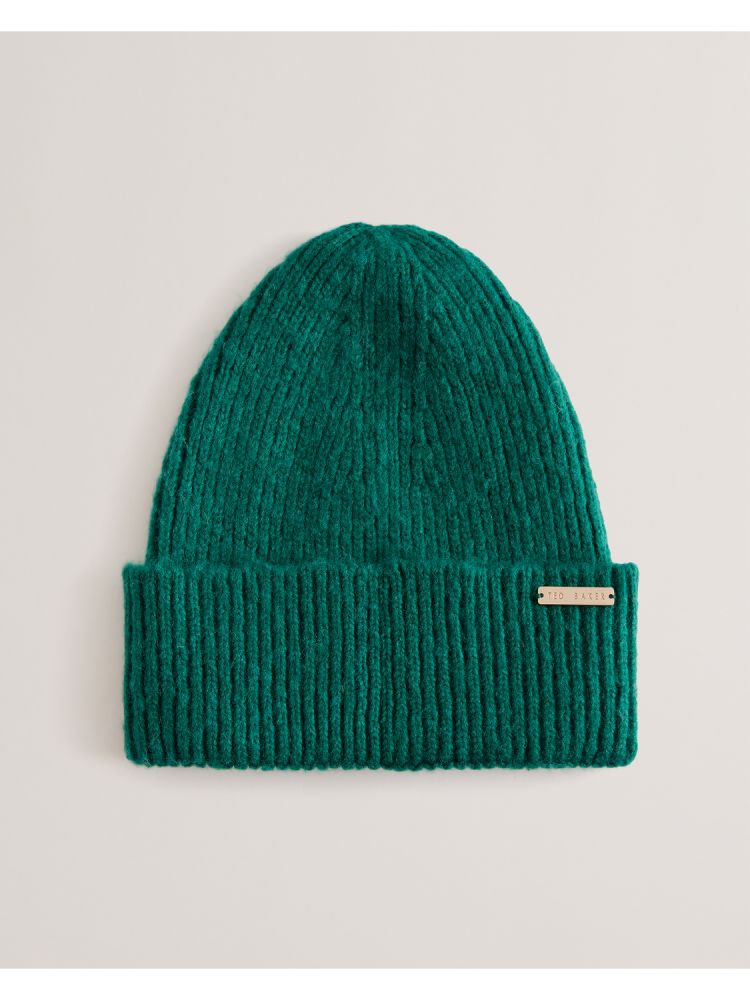 Ted Baker Lidiaas - Wool Blend Ribbed Knit Beanie Hat Hats, Gloves & Scarves Damen Grün | 817920-MEX