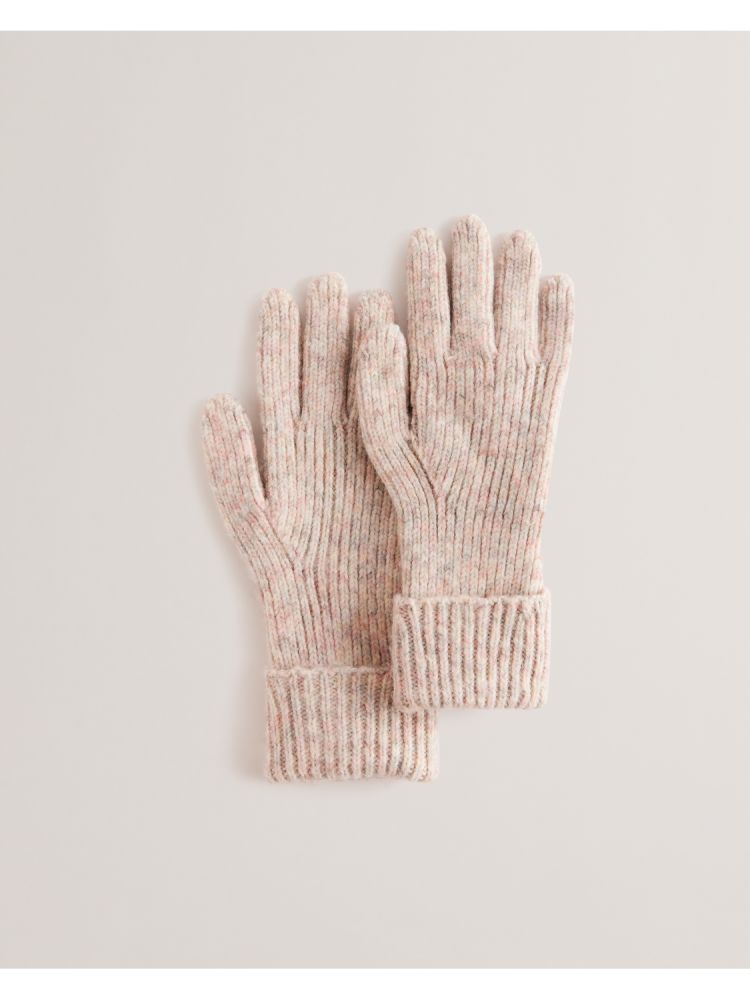 Ted Baker Lidiie - Wool Blend Ribbed Knit Gloves Hats, Gloves & Scarves Damen Rosa | 382756-WOC