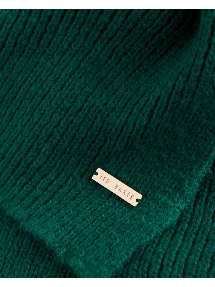 Ted Baker Lidiies - Ribbed Wool Blend Knitted Scarf Hats, Gloves & Scarves Damen Grün | 935182-QPB