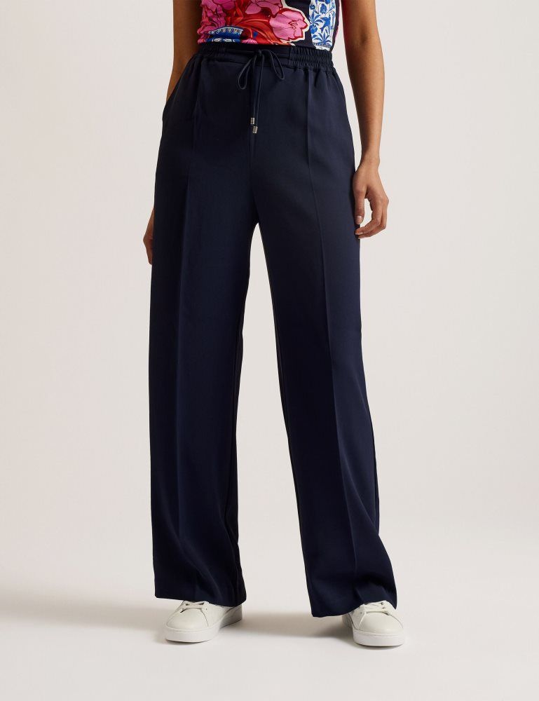 Ted Baker Liliaah - Wide Leg Tailored Joggers Kurze Hose Damen Navy | 943207-AFX