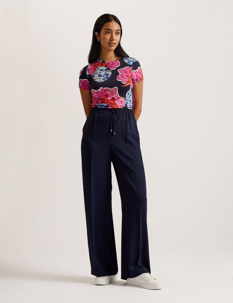 Ted Baker Liliaah - Wide Leg Tailored Joggers Kurze Hose Damen Navy | 943207-AFX
