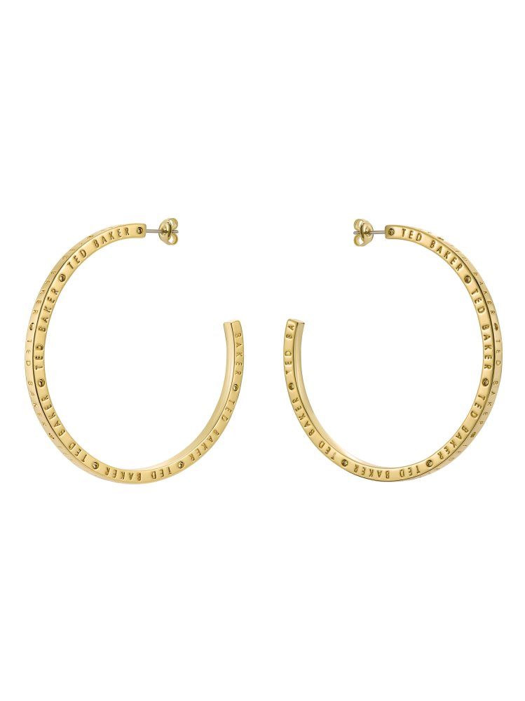 Ted Baker Loa - Logo Hoop Earrings Schmuck Damen Gold | 387064-BVF