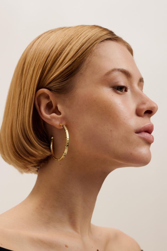 Ted Baker Loa - Logo Hoop Earrings Schmuck Damen Gold | 387064-BVF