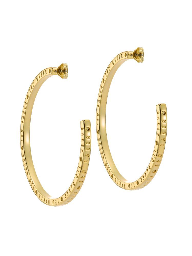 Ted Baker Loa - Logo Hoop Earrings Schmuck Damen Gold | 387064-BVF
