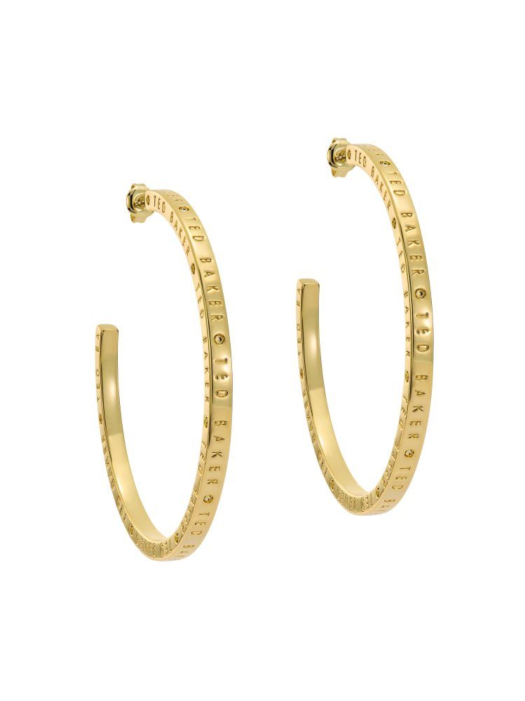 Ted Baker Loa - Logo Hoop Earrings Schmuck Damen Gold | 387064-BVF