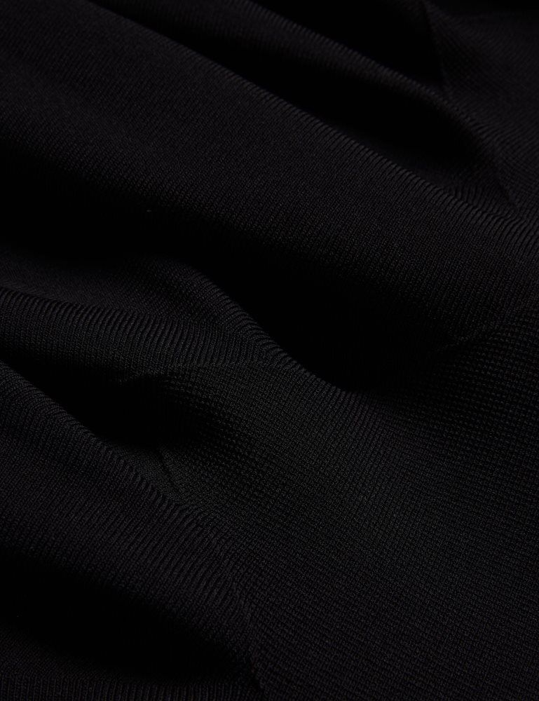 Ted Baker Loisss - Flounce Hem Long Sleeve Knitted Mini Dress Kleid Damen Schwarz | 487195-SOI