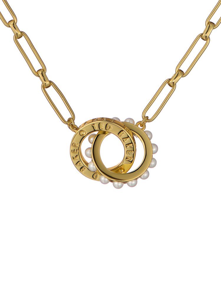 Ted Baker Lola - Double Logo Link Necklace Schmuck Damen Gold | 802163-WMP