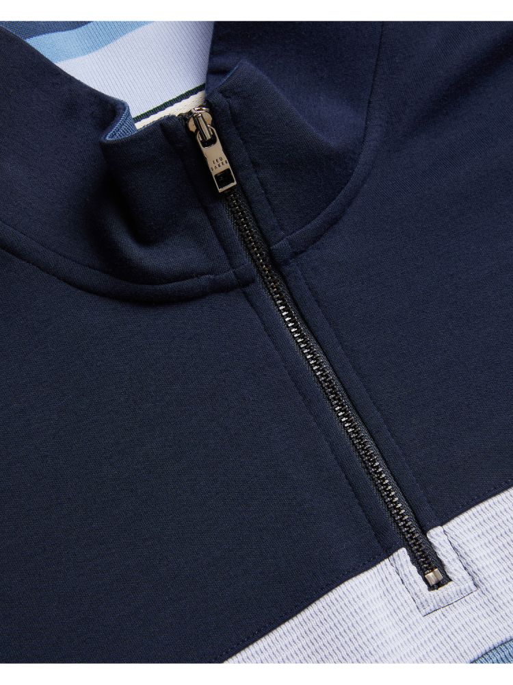 Ted Baker Longman - Ombre Stripe Half-zip Sweatshirt Hoodie Herren Navy | 082617-CAS
