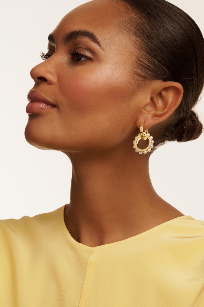 Ted Baker Lorrie - Double Logo Link Drop Earrings Schmuck Damen Gold | 456219-EPF