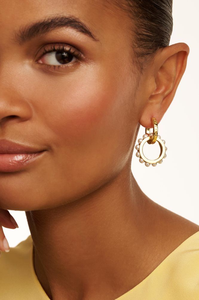 Ted Baker Lorrie - Double Logo Link Drop Earrings Schmuck Damen Gold | 456219-EPF