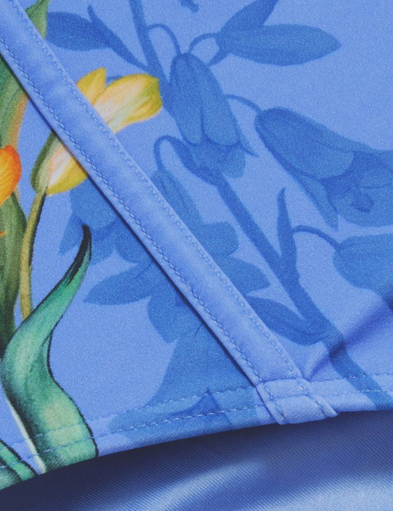 Ted Baker Lorriee - Printed High Waisted Bikini Bottoms Bademode Damen Blau | 618370-GWT