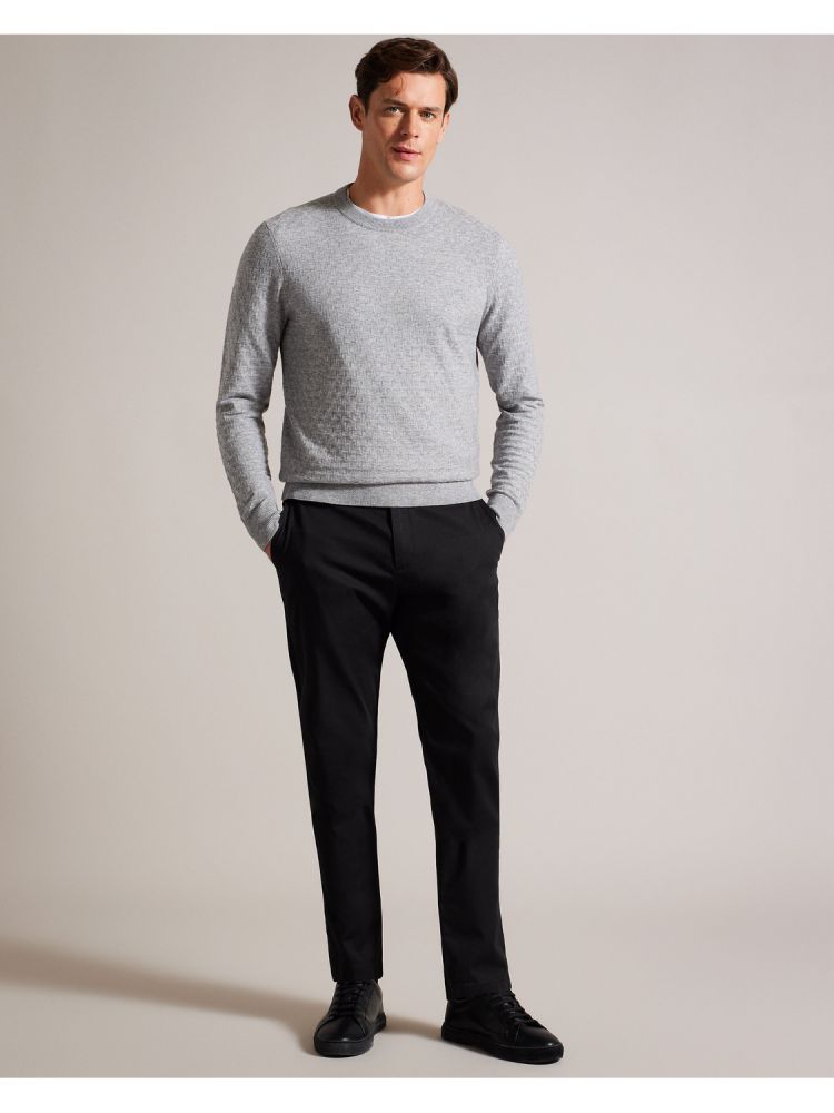 Ted Baker Loung - Long Sleeve T Stitch Crew Neck Sweater Oberteile Herren Grau | 213640-TRH