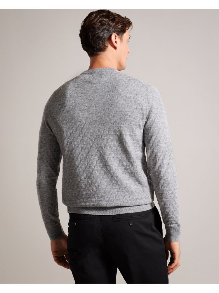 Ted Baker Loung - Long Sleeve T Stitch Crew Neck Sweater Oberteile Herren Grau | 213640-TRH