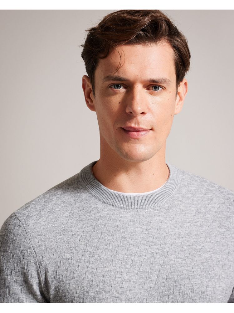 Ted Baker Loung - Long Sleeve T Stitch Crew Neck Sweater Pullover Herren Grau | 261790-WLE
