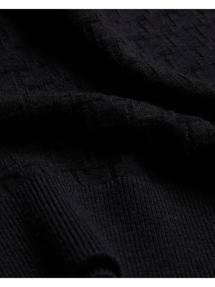 Ted Baker Loung - Textured T Knit Crew Neck Jumper Pullover Herren Schwarz | 805124-MNJ