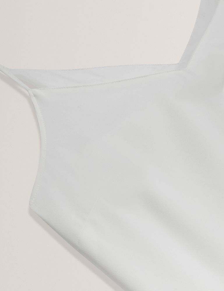 Ted Baker Lulea - Chiffon Detail V-neck Strappy Cami Top T-shirts Damen Weiß | 025761-PAG