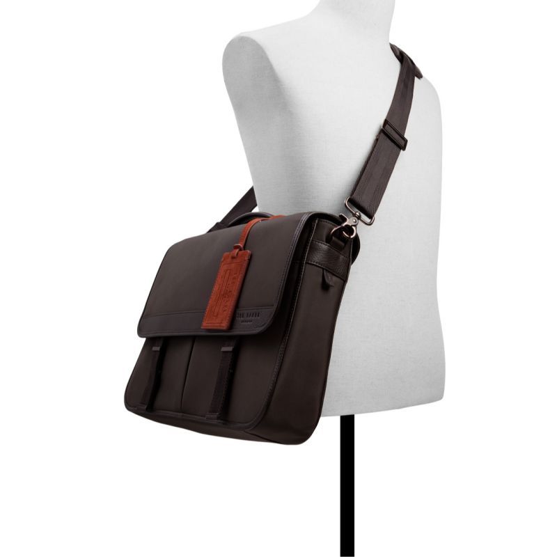 Ted Baker Malcolm - Nylon Leather Trim Messenger Bag Dokumententaschen Herren Braun | 756941-BFS