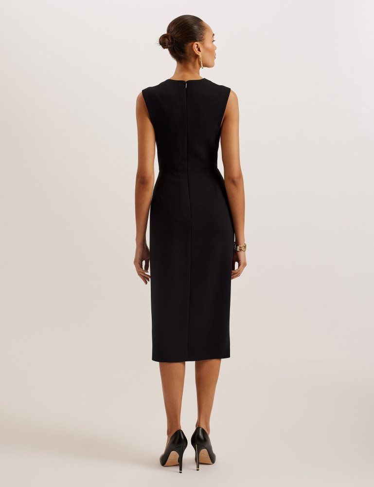 Ted Baker Manabdl - Tailored Sleeveless Midi Dress With Front Split Anzüge Damen Schwarz | 309572-FBY