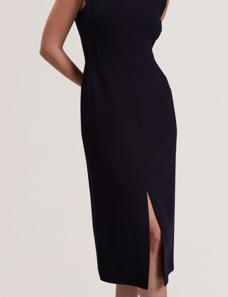 Ted Baker Manabdl - Tailored Sleeveless Midi Dress With Front Split Kleid Damen Navy | 463072-RTO
