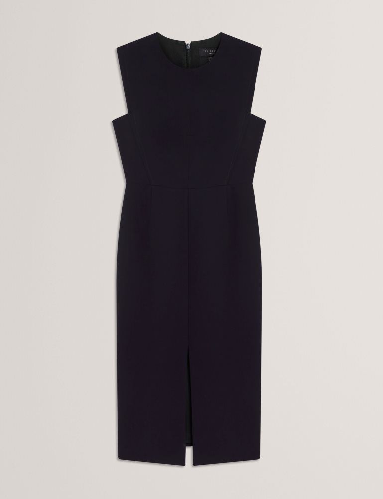Ted Baker Manabdl - Tailored Sleeveless Midi Dress With Front Split Kleid Damen Navy | 463072-RTO
