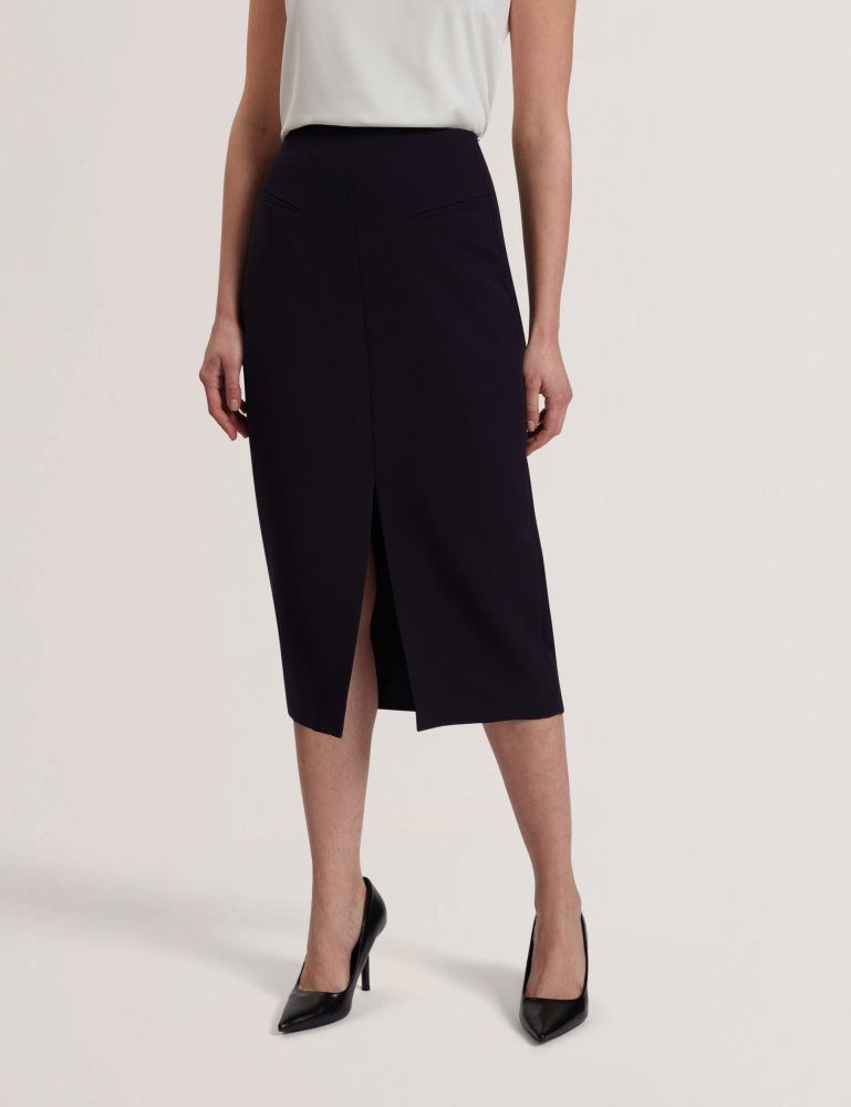 Ted Baker Manabsl - Tailored Midi Pencil Skirt With Front Split Röcke Damen Navy | 016985-CPO
