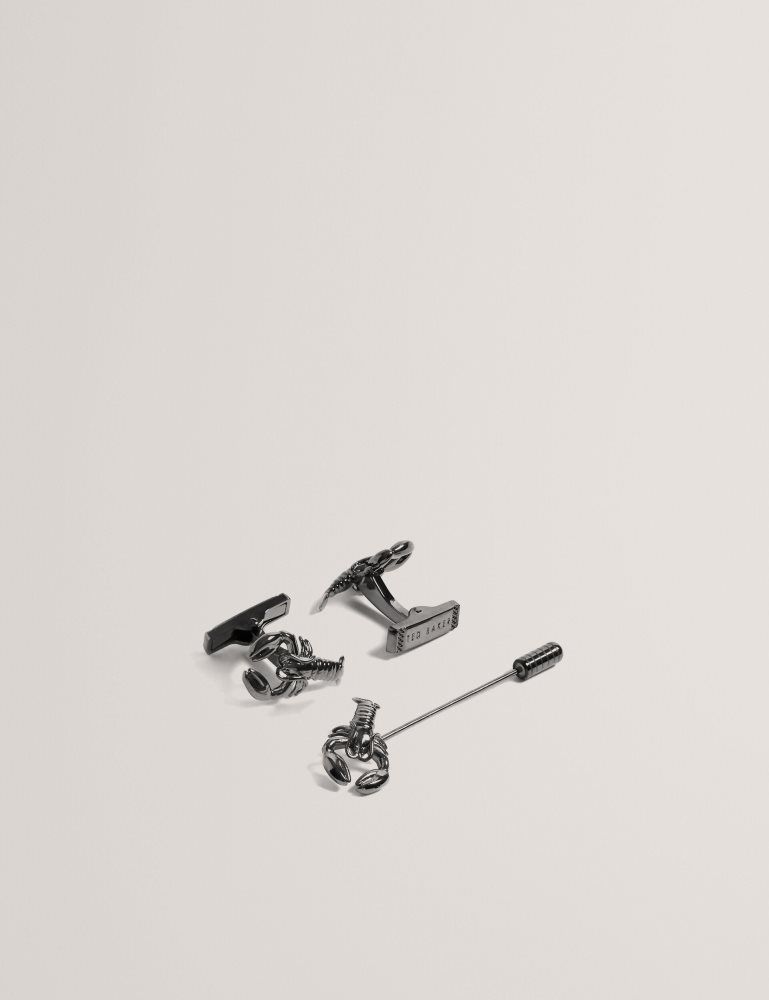 Ted Baker Mariine - Lobster Cufflink And Lapel Pin Set Manschettenknöpfe Herren Gunmet-col | 458631-AYP