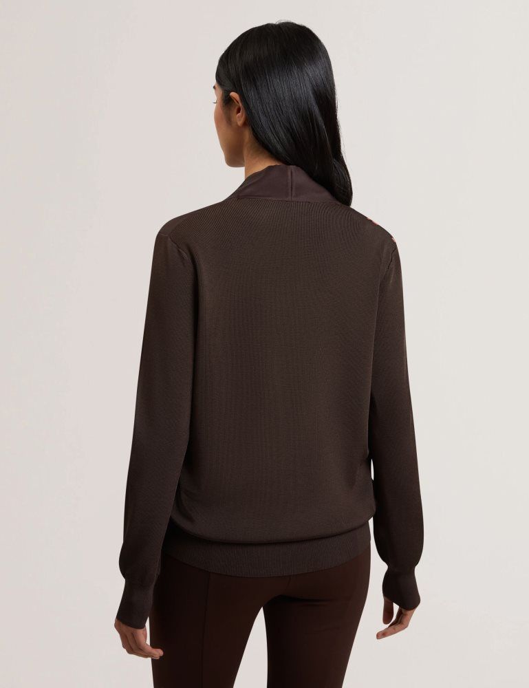 Ted Baker Matiina - Printed Front Zip-up Bomber Cardigan T-shirts Damen Braun | 592014-DME