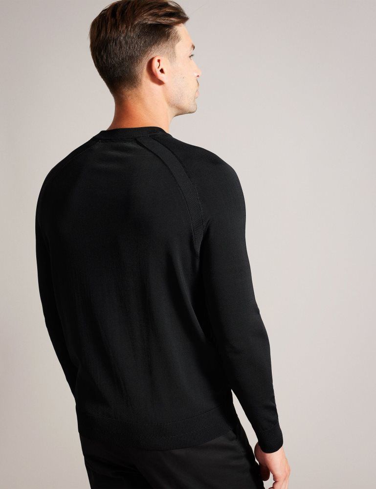 Ted Baker Maywo - Saddle Shoulder Crew Neck Jumper Pullover Herren Schwarz | 245036-CIH