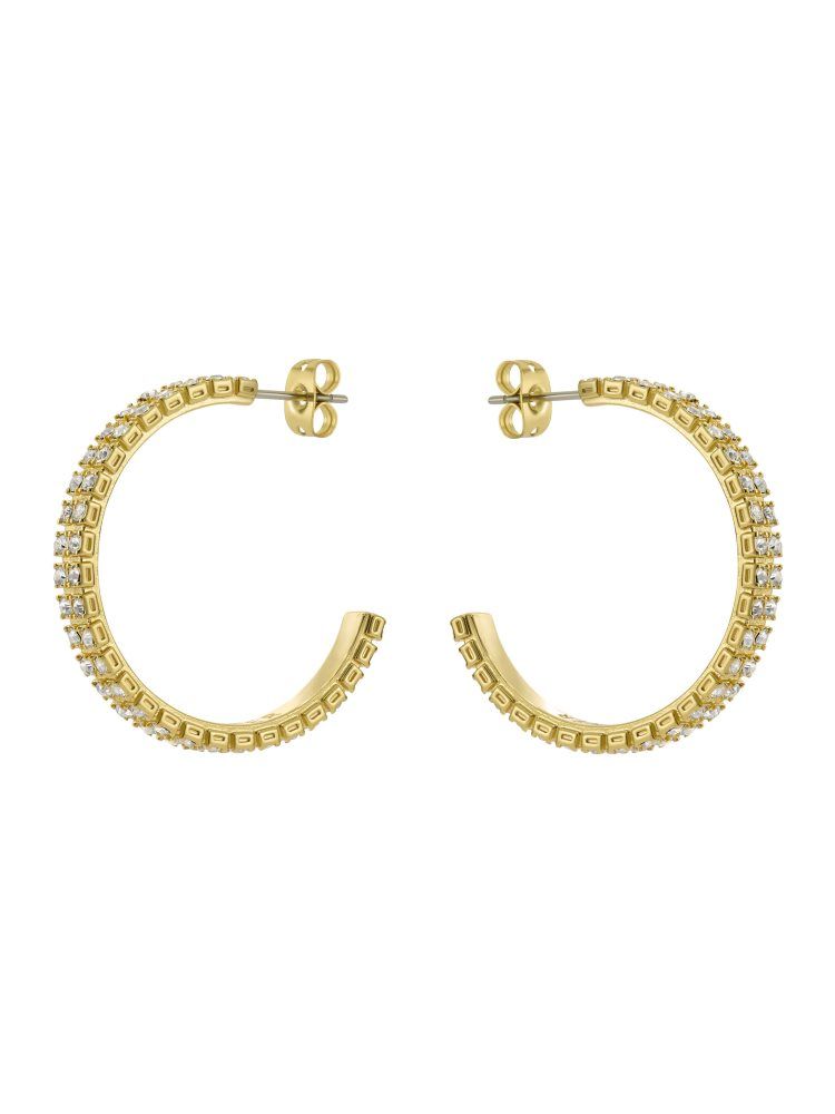 Ted Baker Mellia - Medium Double Crystal Hoop Earrings Schmuck Damen Gold | 437152-MQE