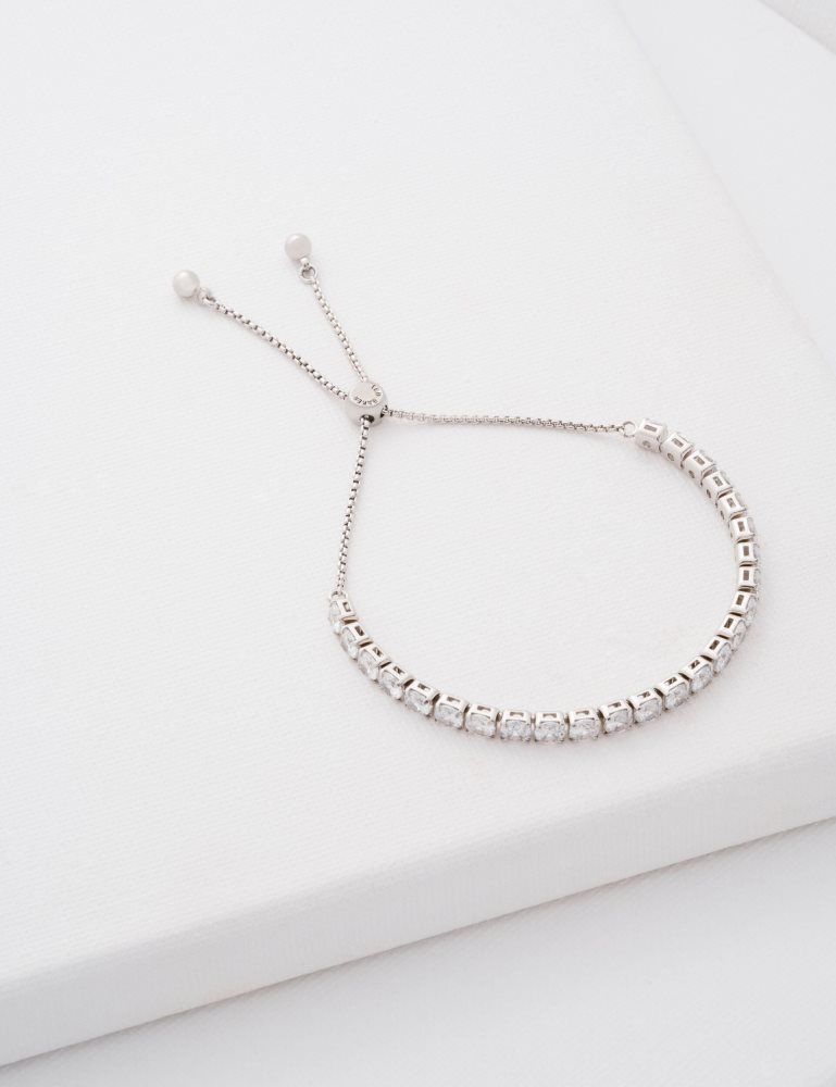 Ted Baker Melrah - Crystal Adjustable Tennis Bracelet Schmuck Damen Silber | 257140-PTU
