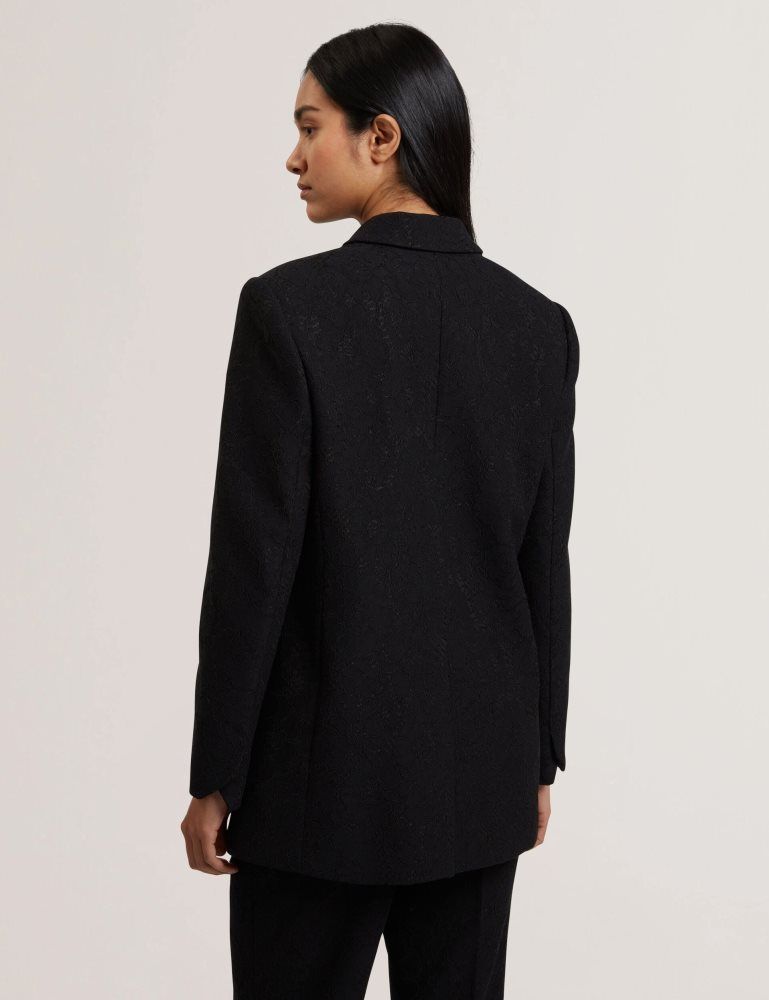Ted Baker Merio - Bonded Lace Single Breasted Relaxed Blazer Anzüge Damen Schwarz | 791304-WHY