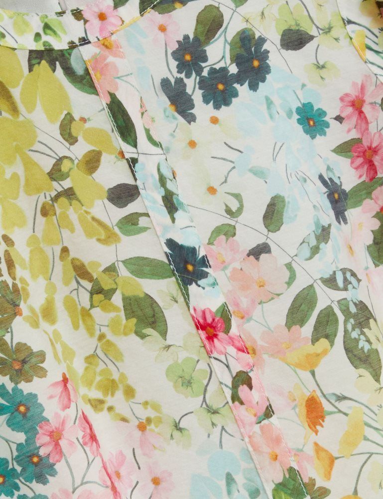 Ted Baker Micha - Floral Binding Detail Puffed Sleeve Blouse Anzüge Damen Weiß | 264398-NQE