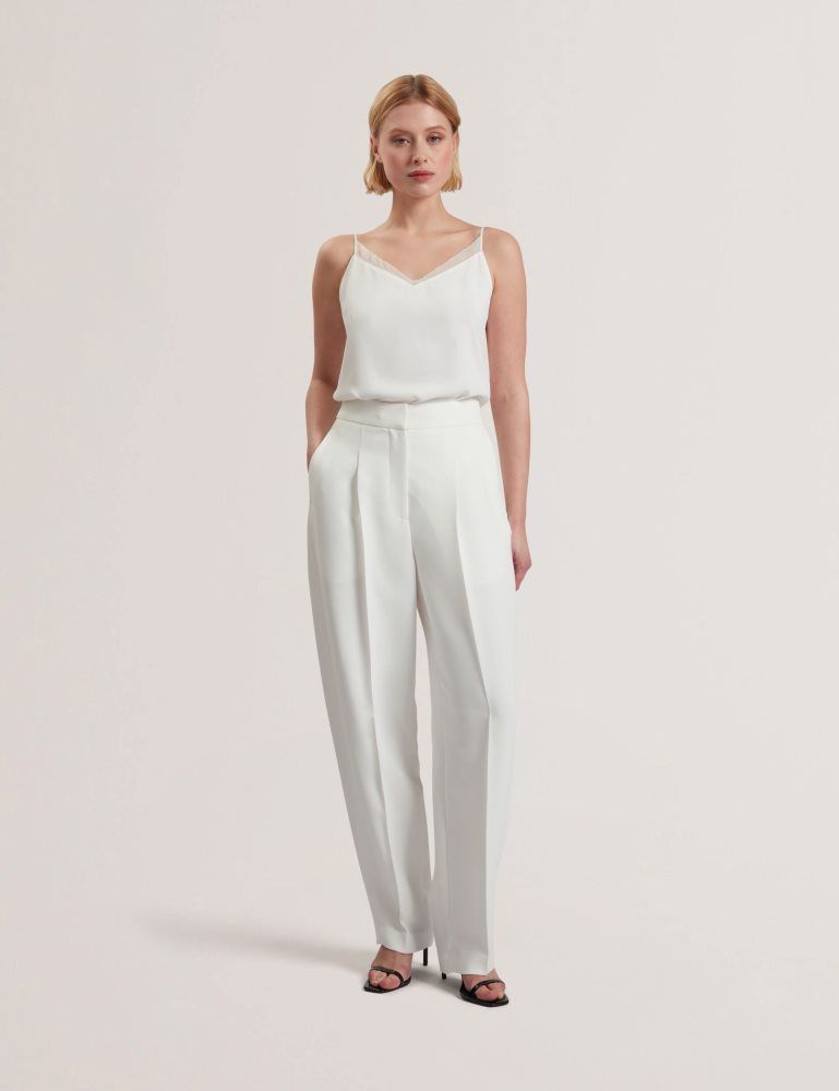 Ted Baker Morriat - Barrel Leg Woven Tailored Trousers Anzüge Damen Weiß | 190572-NBY