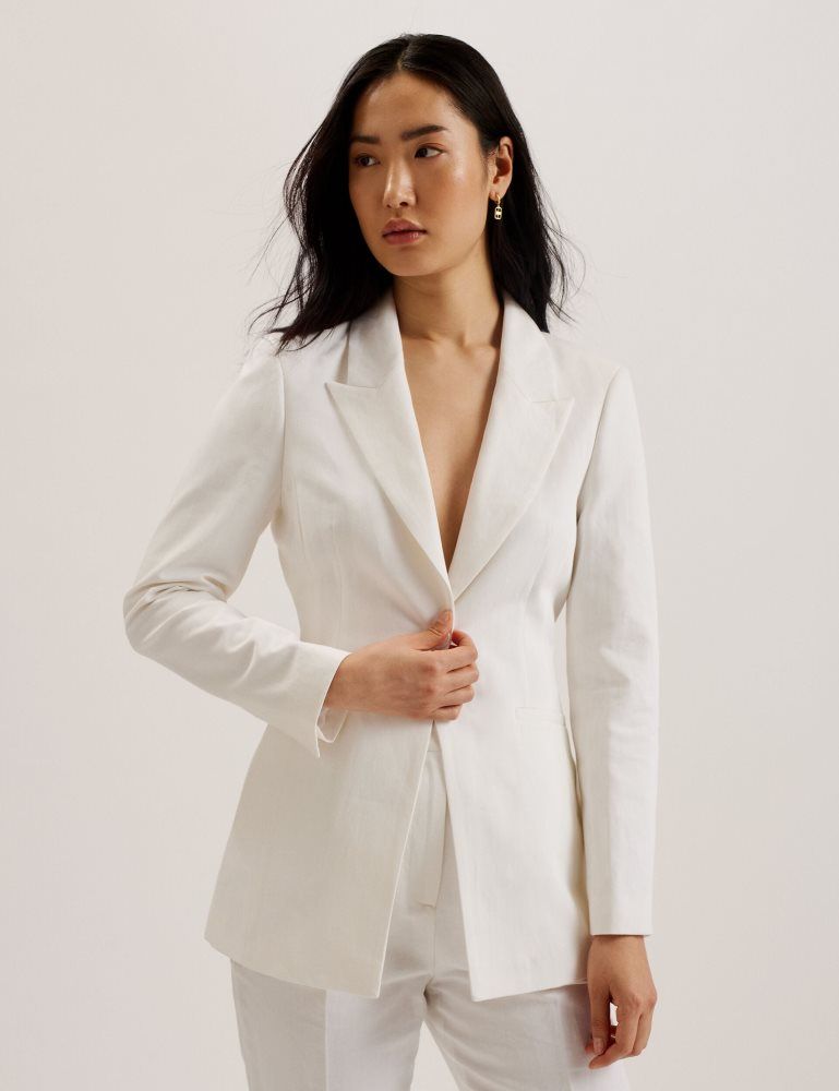 Ted Baker Musub - Tailored Jacket With Faux Pockets Anzüge Damen Weiß | 918647-VOX