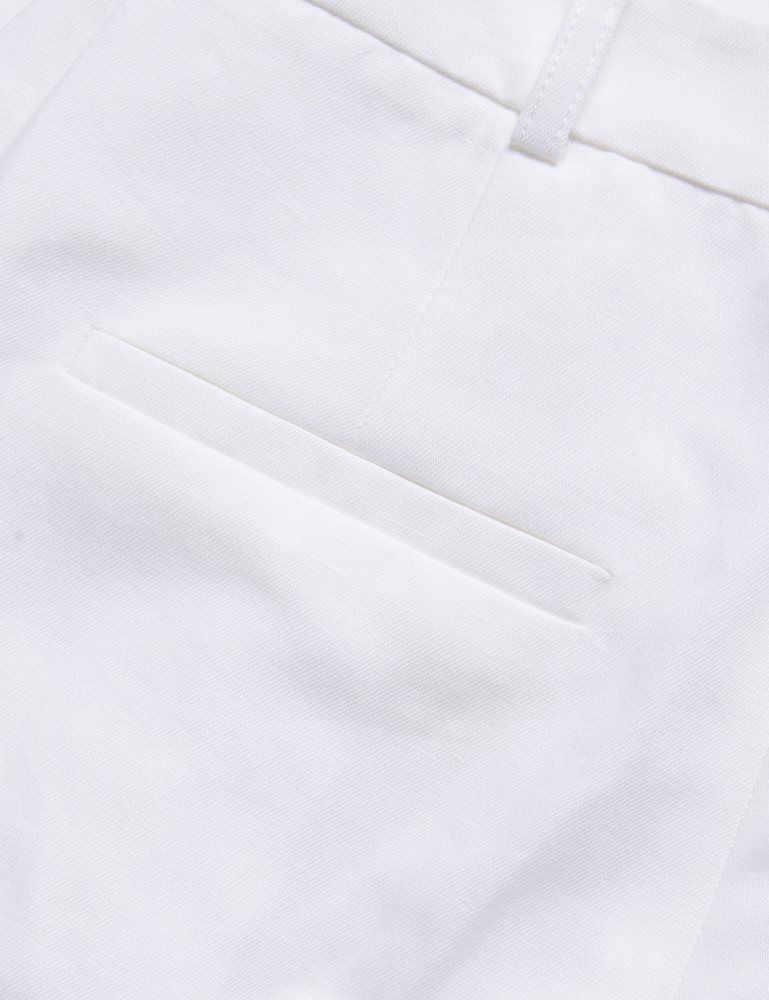 Ted Baker Musubt - Linen Cotton High Waisted Tailored Trousers Anzüge Damen Weiß | 871629-NYX