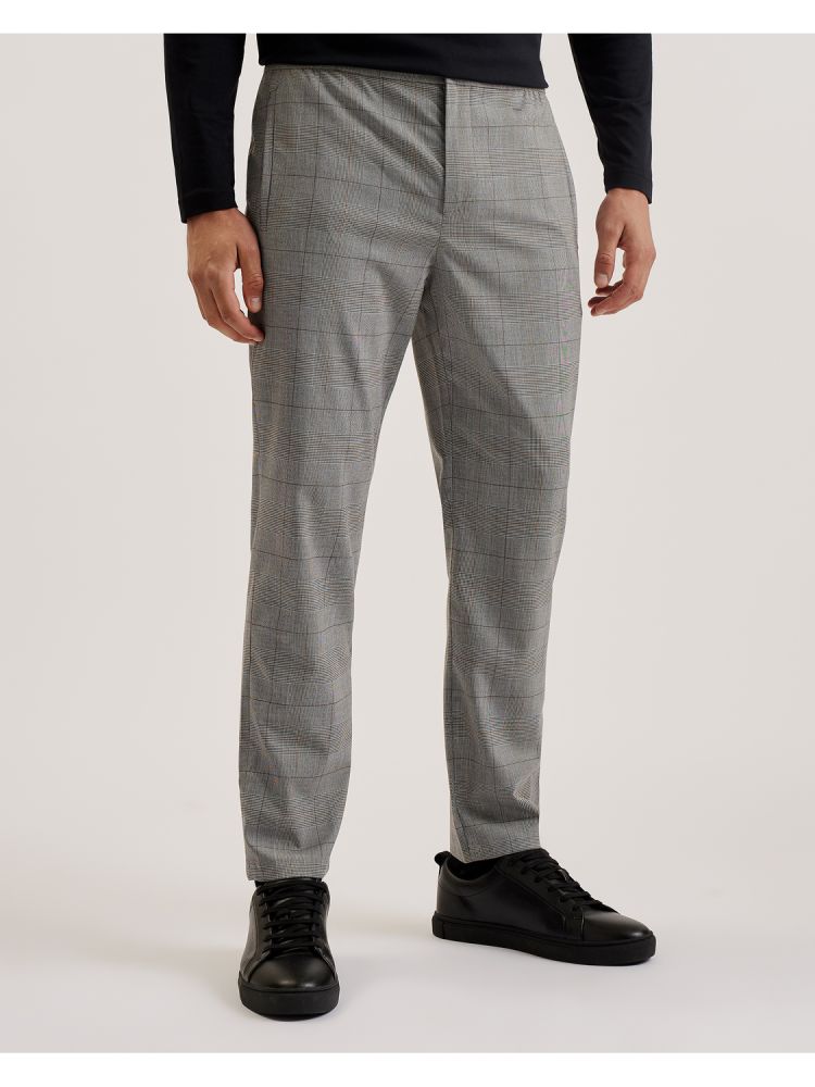 Ted Baker Nicolo - Checked Elastic Waist Tailored Trousers Hose Herren Grau | 510736-OQA