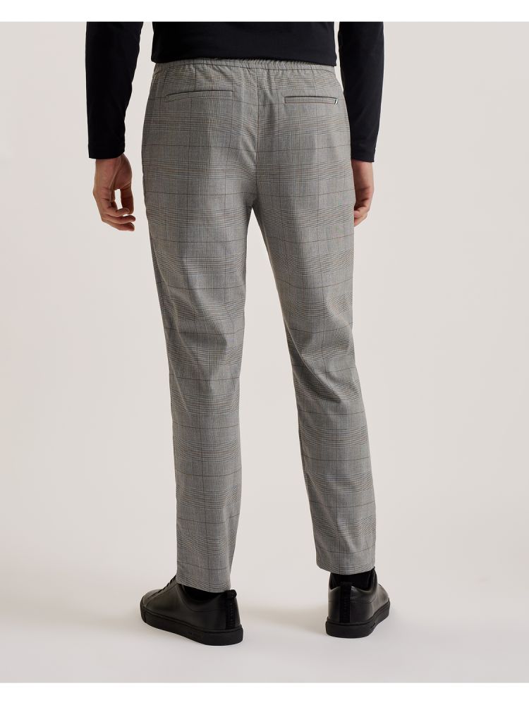 Ted Baker Nicolo - Checked Elastic Waist Tailored Trousers Hose Herren Grau | 510736-OQA
