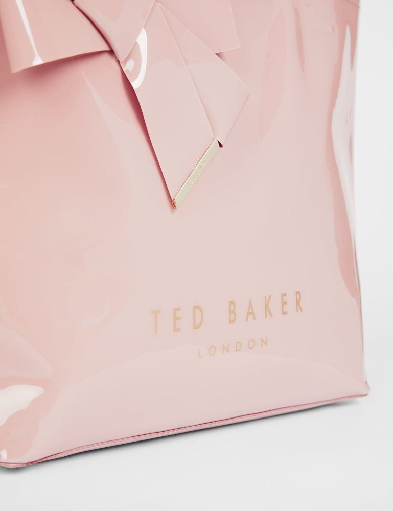 Ted Baker Nicon - Knot Bow Vinyl Icon Tote Bag Tragetaschen Damen Rosa | 152348-HQW