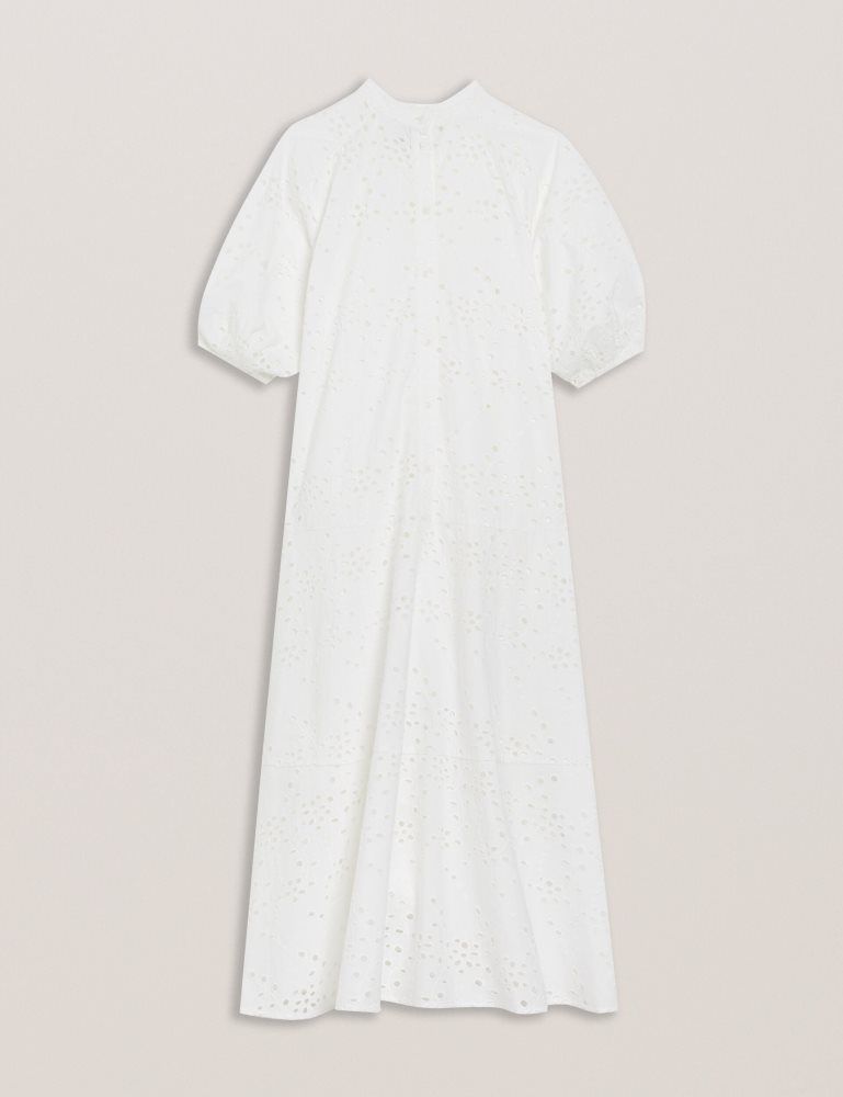 Ted Baker Nikaia - Oversized Broderie Dress Kleid Damen Weiß | 014975-NAB