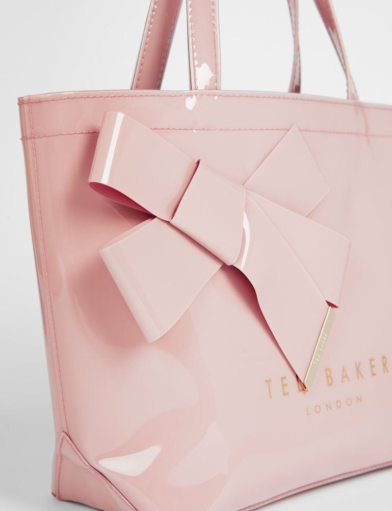 Ted Baker Nikicon - Small Knot Bow Vinyl Icon Bag Tragetaschen Damen Rosa | 092631-IVD