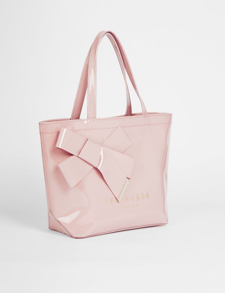 Ted Baker Nikicon - Small Knot Bow Vinyl Icon Bag Tragetaschen Damen Rosa | 092631-IVD